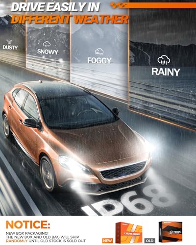 Image of SEALIGHT H8 /H9 /H11 9005 /HB3 Light Bulb Combo and H11 /H8 Fog Light Bulbs, 100,000LM Ultra-Bright 6500K 9005 H11 Bulbs with Cooling Fan, 360 Illumination True Plug N Play, Non-polarity, Pack of 6