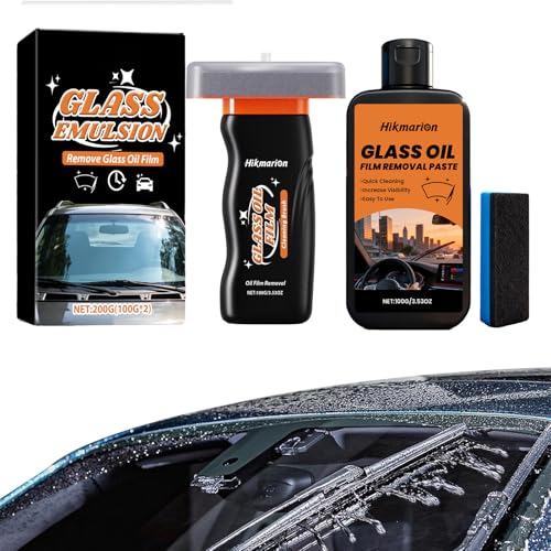 Hand-Held Glass Emulsion Cleaner Car Glass Oil Film Remover Brush Portable Glass Emulsion Cleaner Automotive Oil Film Cleaning Brush for Car Windows Mirrors and Glasss Surfaces