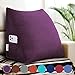 VERCART Triangular Almohada de Lectura Cama, Cabecera Tapizado Lumbar Cervical, Cojines de Cuña Espalda Antireflujo Adulto Larga para Dormir, Cojines Cuerpo Completo Alta con Pana Funda Morado 45CM