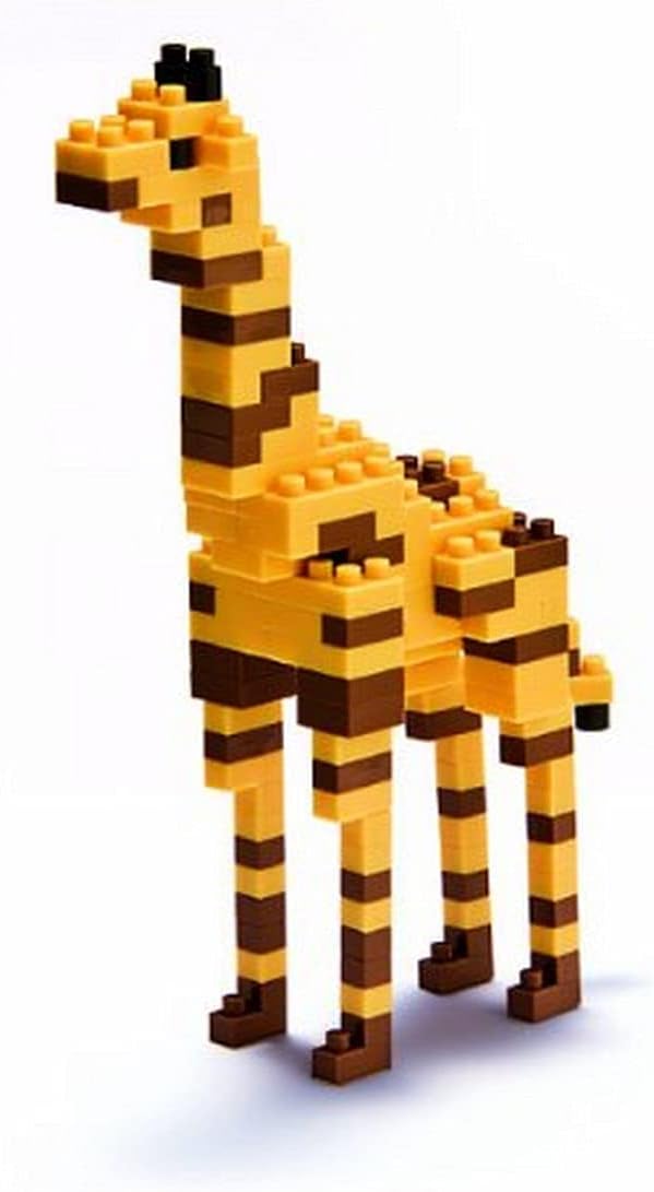 Nanoblock Giraffe package and assembled model