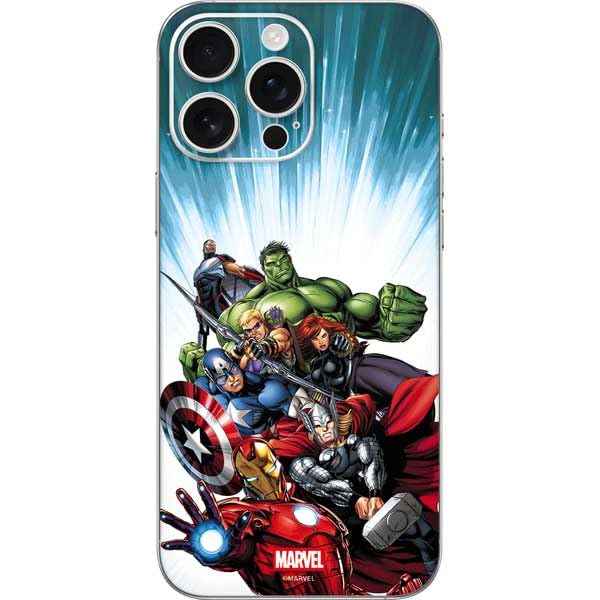 Skinit Decal Phone Skin Compatible with iPhone 16 Pro Max - Officially Licensed Marvel Avengers Team Design