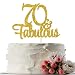 INNORU Gold Glitter 70 & Fabulous Cake Topper - 70th Birthday Party Decoration Sign - Adult Birthday Party Supplies