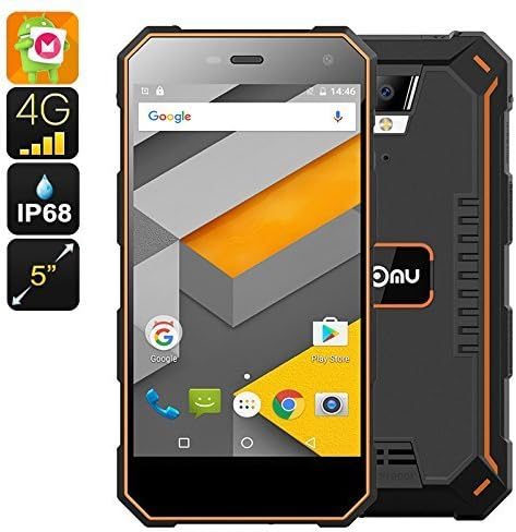 Sudroid Nomu V18h 5 Inch 32GB Waterproof Phone Android 5000mAh Dual SIM 13MP Smartphone (Orange)