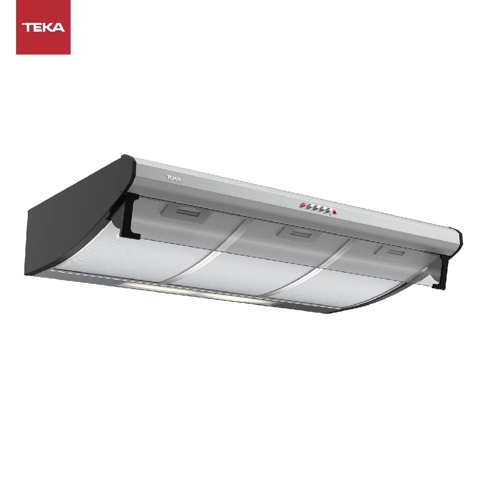 Teka C 9420 - Campana Extractora Clásica Integrada de 90 cm, Frente Soft en Acero Inoxidable Anti Huella, 3 Velocidades, Recirculación y Mandos Pulsantes, 2 lámparas LED, Color Acero Inoxidable