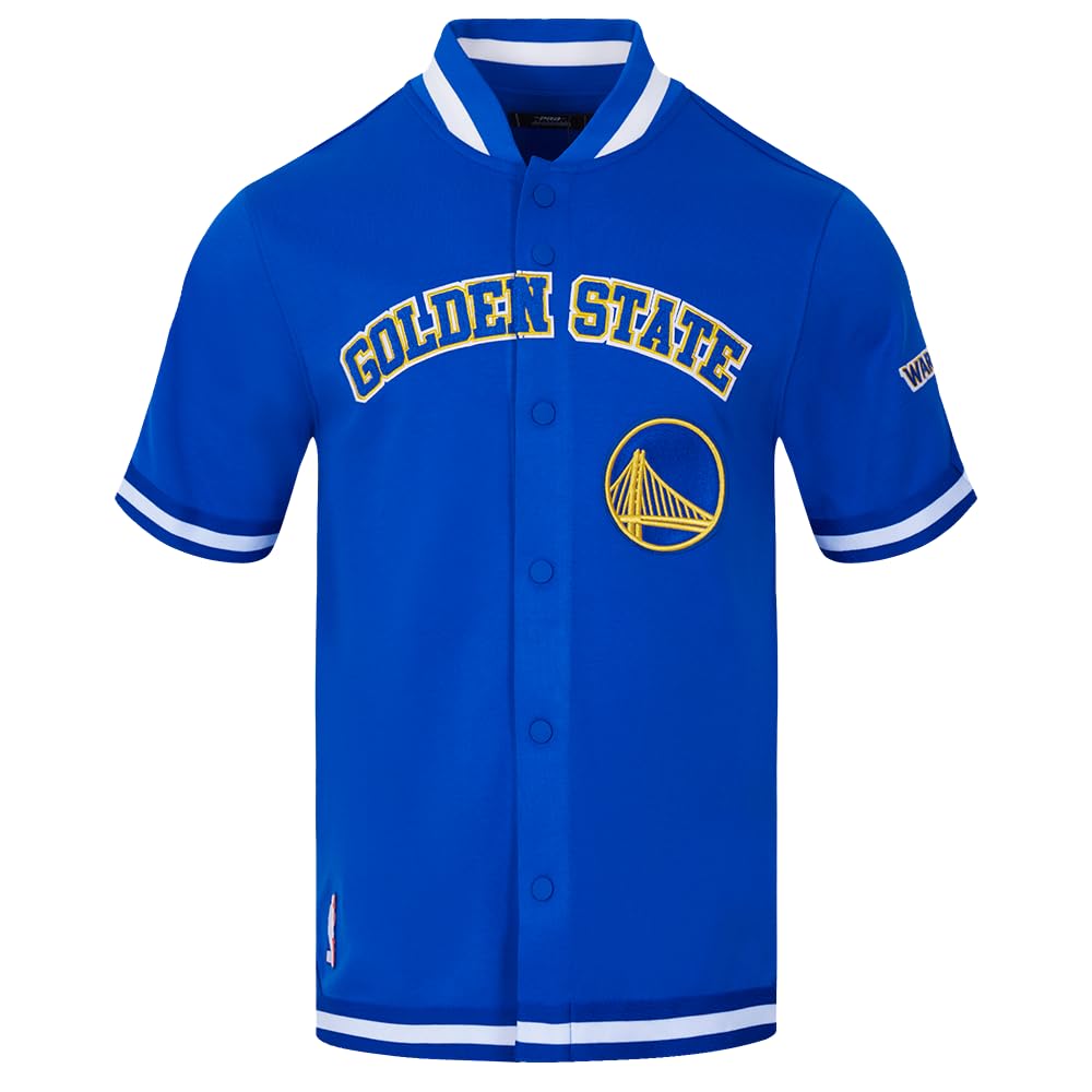 Pro Standard Mens NBA Golden State Warriors Classic Chenille Button Down Royal Blue M — image 1