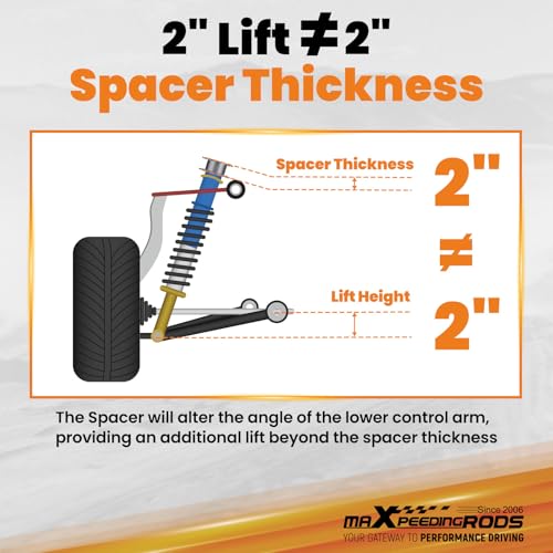 maXpeedingrods 2” Nivellierungs-Lift-Kit für Jeep Grand-Cherokee WK für Commander 2006-2010 4x2 / 4x4, 2 Zoll Nivellierungs-Kit 2 Stück vorne + 2 Stück hinten