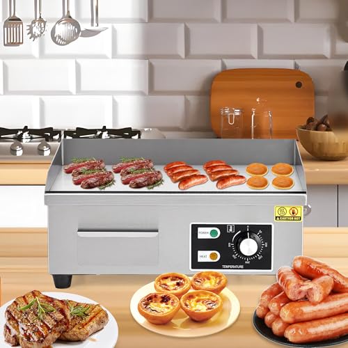 Image of Garvee 18 In Commercial Electric Griddle, Flat Top Grill Countertop Griddle