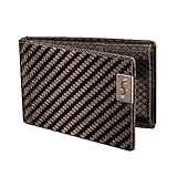 Common Fibers Men's Biz Carbon Fiber Wallet RFID Blocking Card Holder, Bifold - Black Twill Weave
