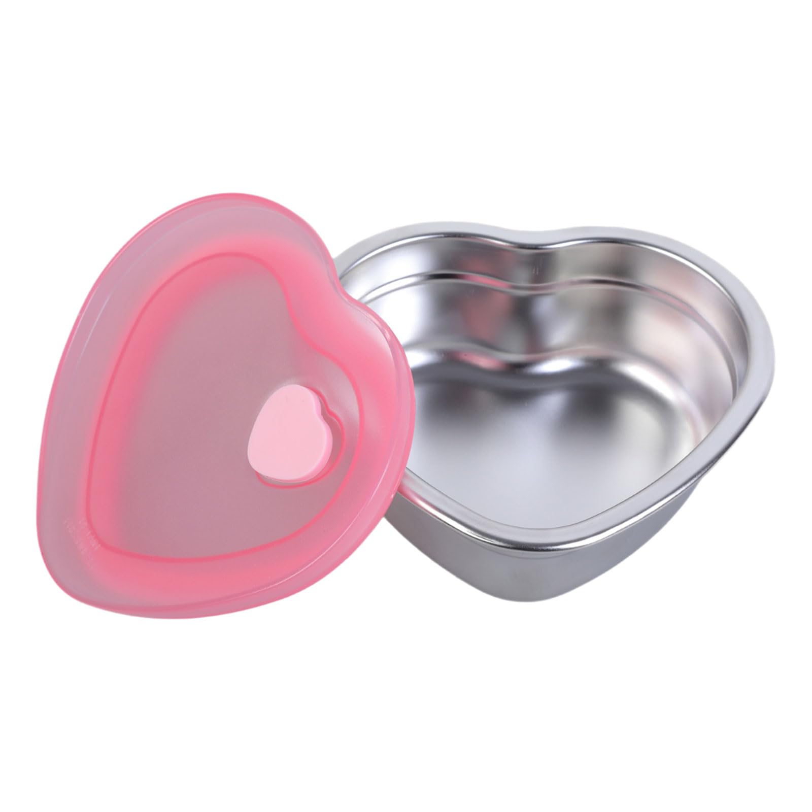 Kalttoy Efficient Stainless Steels Container Practical Strawberry Cake Stoarge Bowl with Heart Designs for Parties Gatherings Silicone Lid