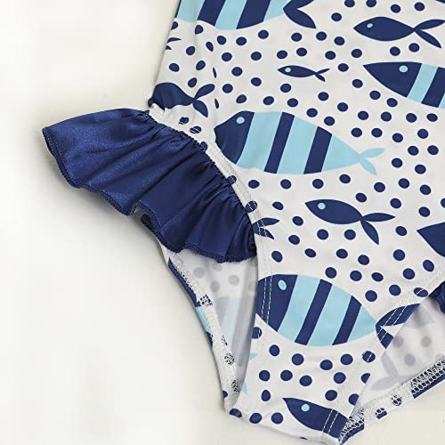 Image of iLover Girls Sparkle One Piece Swimsuits Crossback Swimwear Beach Bathing Suit with Adjustable Strap 4-10 Years
