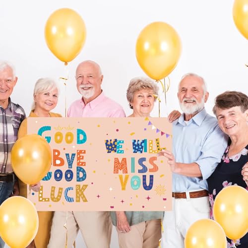 Image of We Will Miss You Card,Farewell Party Decorations, Jumbo Farewell Card With Envelope, Going Away Gift for Coworker Men Women, Goodbye Good Luck Retirement Card Guest Book Party Supplies (14x22iinch)