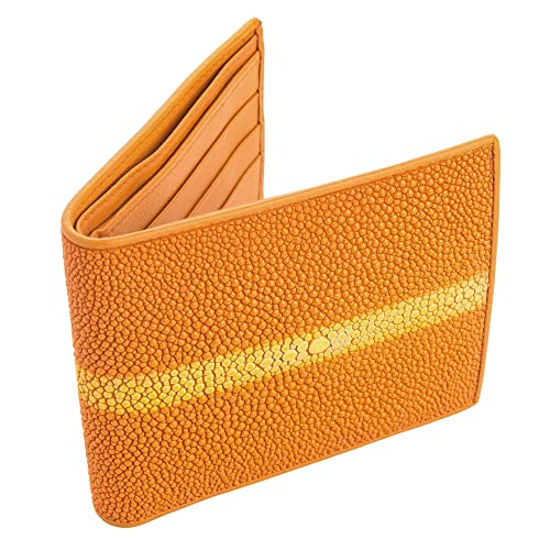 Row Orange Stingray Skin Leather Men's Wallet3