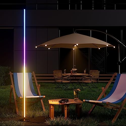 Yikbik Rgb Corner Floor Lamp, 65" Color Changing Led Floor Lamp Bluetooth App Remote Control Music Sync Modern Standing Lamp 16 Million Diy Colors With Heavy Base For Living Room Bedroom Gaming Room #TOP6