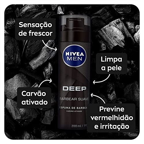 Espuma Barbear Nivea Men Carvão Ativado 200ml