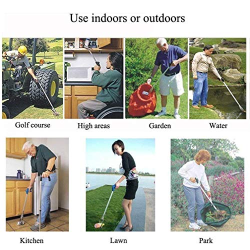 Apanhador de cabo longo, ferramenta de garra giratória dobrável de 83,8 cm, pesca, catador de lixo,