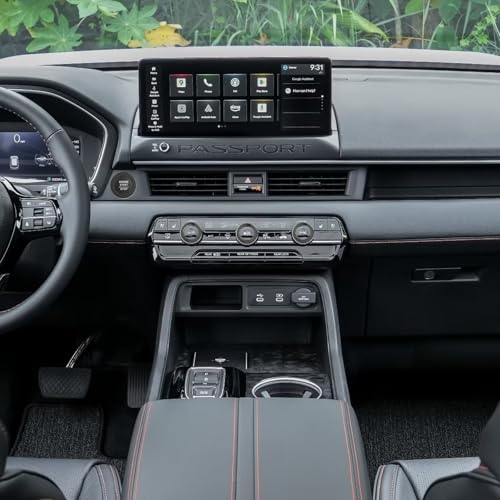 Image of for Honda 2026 Passport Interior Accessories, Aluminum Alloy one-Button Start Cover /Ring, air Conditioning knob, 5-piece Set (Black)