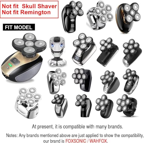 Image of Electric Shaver Replacement Head 5 Blades Replacement Shaver Head Blade 5 Heads Beard Electric Razor Shaver Head (Gold)