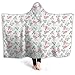 Timdle Poncho de Manta portátil Sherpa para Mujeres Adultas Hombres Pintura Rosa Cálido, Suave, Acogedor, cómodo, Regalo de Confort, sin Mangas 60W por 50H Pulgadas (con Capucha)