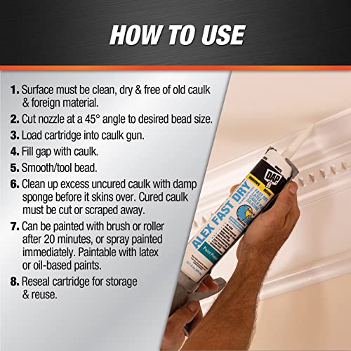 Image of DAP 18425, White Caulk, 10.1 oz, 10.1 Fl Oz, Whites (Pack of 12)