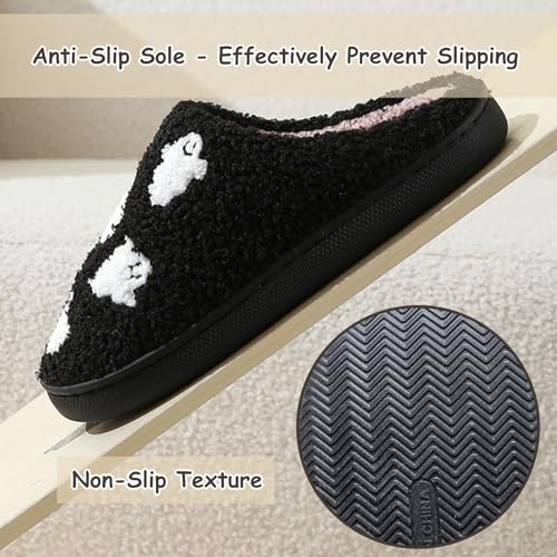 Cute Slippers for Women Men Fuzzy Bedroom Shoes Indoor Outdoor Meet Me at Midnight Strawberry Mushroom Evil Eyes Heart Cowboy Boot Cowgirl Hat Slippers Warm House Slippers4
