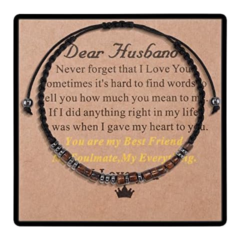 Cheerslife Dear Husband Bracelets from Wife Unique Gifts for Husband Birthday Anniversary Valentine's Day Father's Day Christmas Morse Code Bracelets for Men I Love You Cover