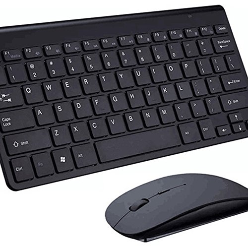 Wireless Keyboard Mouse Jelly Comb 2.4GHz Ultra Thin Compact Portable Small Wireless Keyboard and Mouse Combo Set for PC, Desktop, Computer, Notebook, Laptop, Windows XP/Vista/7/8/10