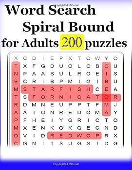 word search spiral bound for Adults 200 puzzles: Word search over 200 word-finding puzzles that will keep you entertained for hours.
