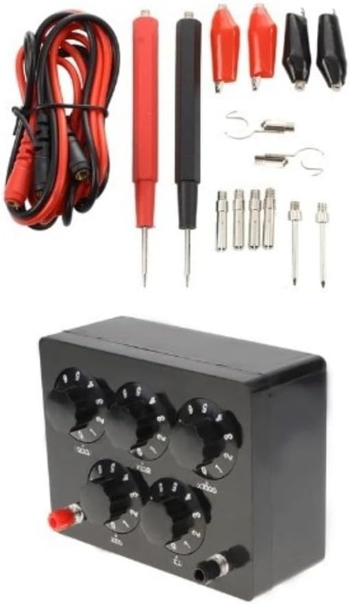 Variable Resistor Adjustable Decade Resistance Box 0-9999.9Ω Range, 0.1Ω Step Fine Tuning,Level 1 Measuring Precision, 0 Value Less Than 0.035Ω, 1W Output, For Laboratory And Field Calibration