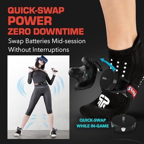 Image of Rebuff Reality Tracker Power Puck 3-Pack for Vive & Tundra VR Trackers | Hot Swappable, Extend Battery Life 10-15+ Hours, FBT for VRChat, Dance Dash, USB-C, Use w / Trackstrap, Trackers Not Included