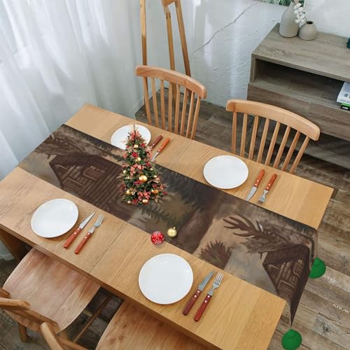 Chemin de table rustique ours et élan pour grand repas de famille - 8