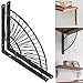 Barrageon 1 Paio Mensole Settore Pesante Staffe 20 CM Metallici Muro DIY Supporto Fissaggio Galleggiante Casa Soggiorno Office Decorazioni Scaffali Ripiani (Nero)