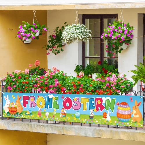 Oster-Gartenflagge ‚Willkommen‘ – Doppelseitig Aus Jute, Mit Hasen-Motiv Für Den Frühling