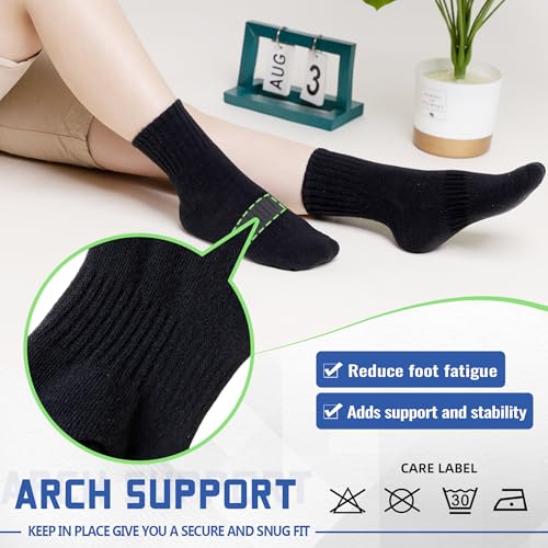 Image of SeeyAN Kids Socks Boys Crew Athletic Half Cushioned Cotton Sport Running Breathable Socks 6 Pairs