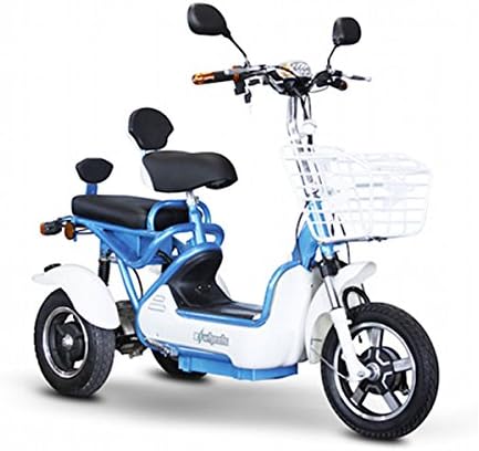 E-Wheels EW-27 Crossover Pre-Mobility Scooter - White-Blue