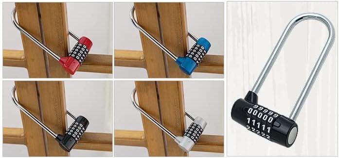 Miniatura 5 de Candado de combinación de 4 dígitos, candado de combinación reiniciable, grillete impermeable reiniciable, candado para gimnasio, gabinetes