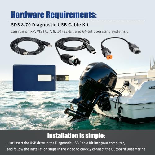 Escáner kit de cable de diagnóstico FT232RL compatible con motores Evinrude E-tec 6