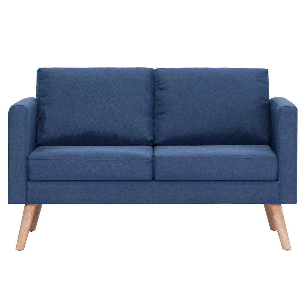 vidaXL Divano a 2 Posti Elegante Comodo Sofa Doppio per Casa per Ufficio Poltrona da Due Persone Arredo per Salotto Arredamento in Tessuto Blu