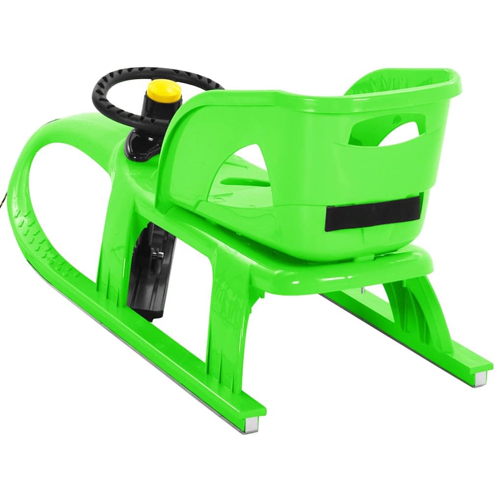 Home tools-Trineo con asiento y rueda verde 102,5x40x23cm polipropileno