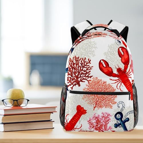 Sac à dos d'école homard tropical pour la rentrée des classes et les sorties