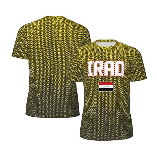 DABOYOZHZH Iraq Flag Cool Iraqans (43) Sports Jersey Mesh T-Shirt 3D Print for Running Cycling Soccer Tennis Fitness Climbing Shirts