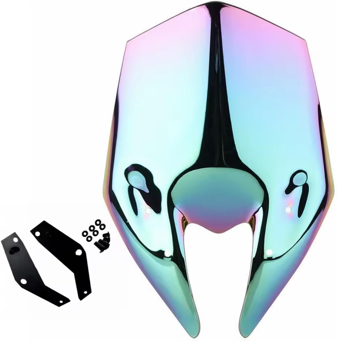 Motorcycle Windshield Visor, 15'' Wave Windscreen, Wind Splitter Compatible with Kawasaki Z900 / Z900 SE 2025 Wind Deflectors Protection (Iridium)