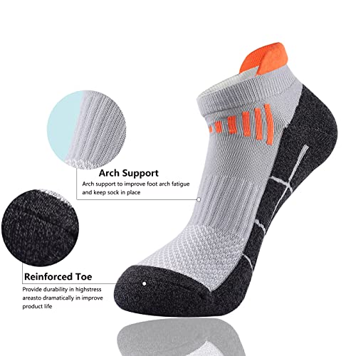 J.WMEET Mens Low Cut Ankle Athletic Socks Cotton Mesh Cushioned Running Ventilation Sports Tab Socks 6Pack2