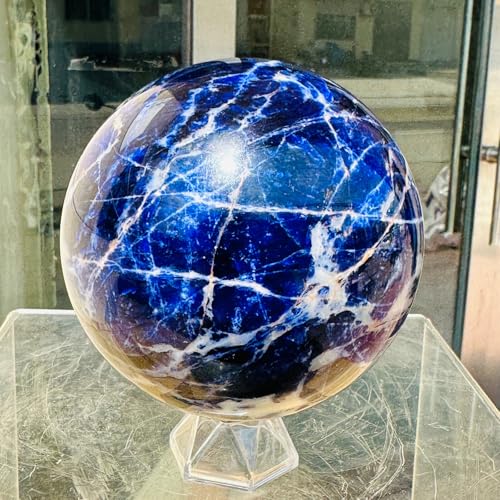 Esfera de cristal de cuarzo sodalita azul de 350-400 g para decoración 4