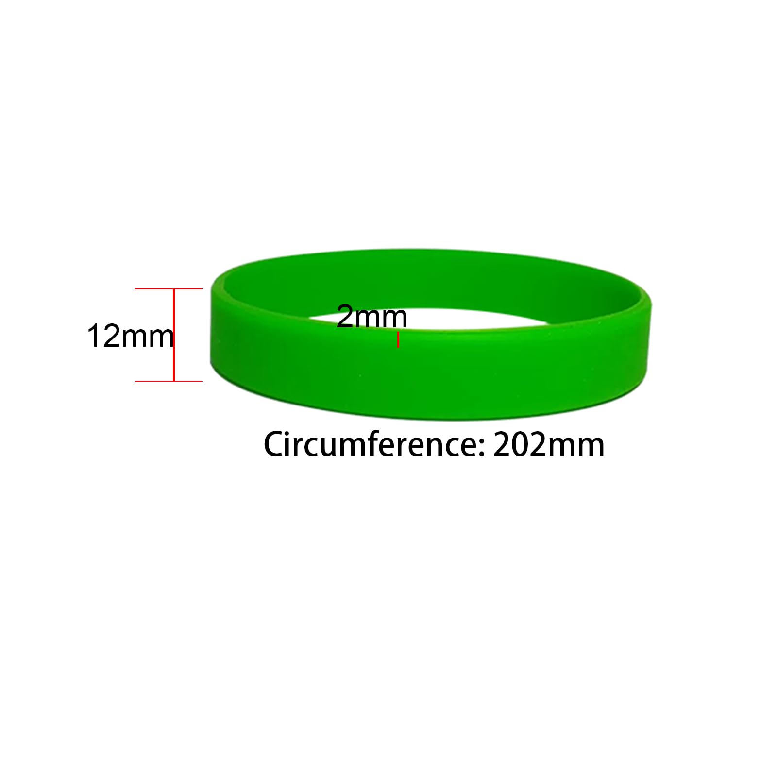 20Pcs Green Fluorescent Silicone Wristbands, Elastic Silicone Bracelets, Sports Rubber Bracelets for Events - Image 3