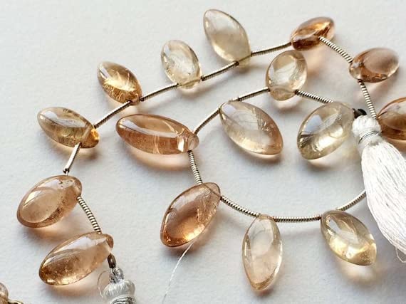 Perles de jaspe impérial naturel LKBEADS en marquise lisse de 13-17mm pour collier de 8 pouces