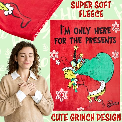 The Grinch Fleecedecke Kuscheldecke Flauschig - Offizielles Merchandise, Superweiches Fleece für Sofa & Bett… – Ansicht 4