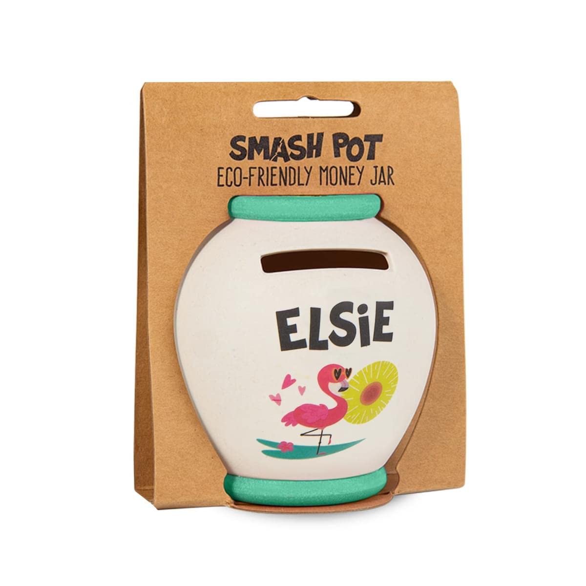 History & Heraldry Personalised Bamboo Smash Pot Money box (Elsie)