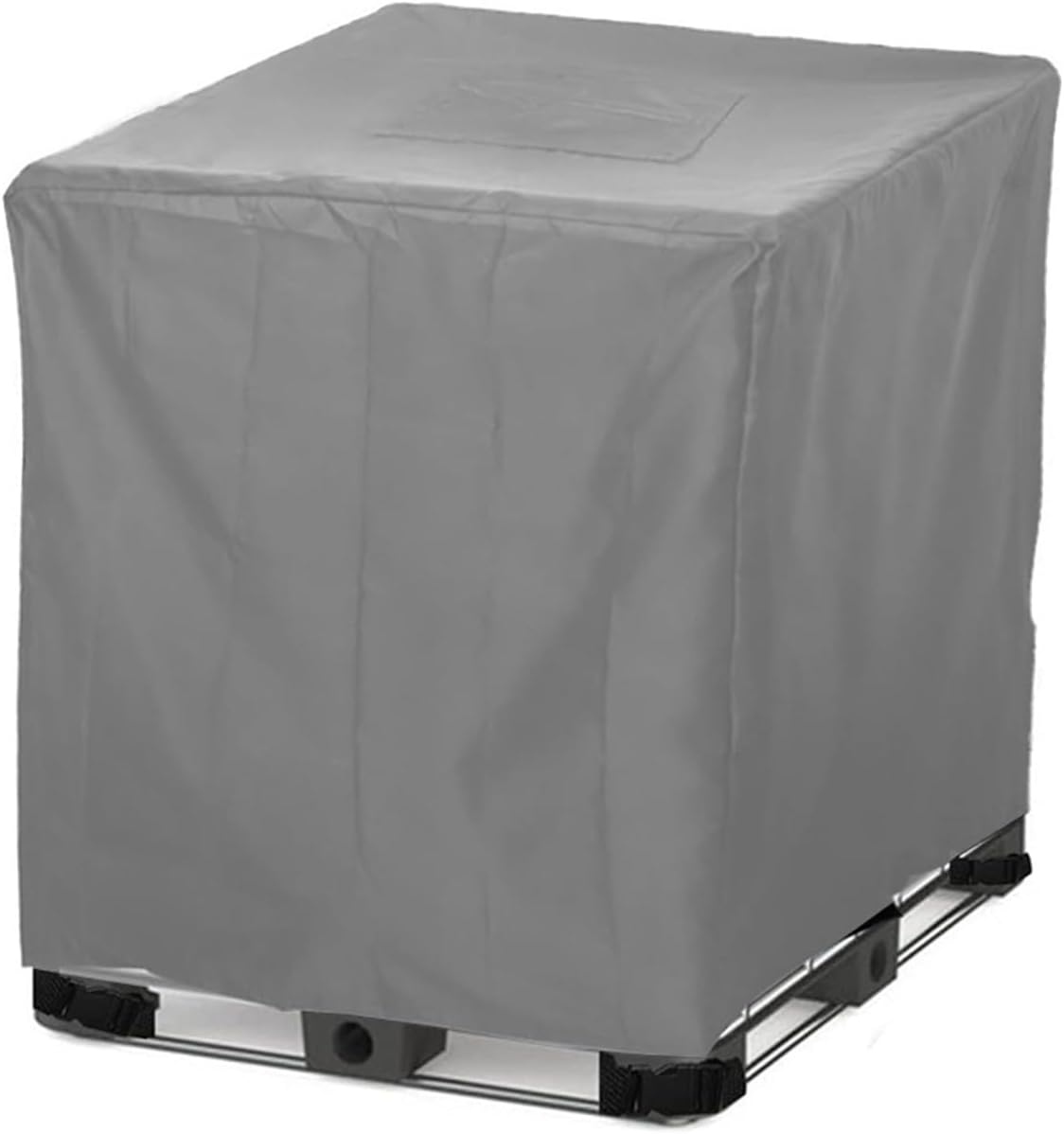 IBC Tote Cover for 300 Gallon Rain Barrel, 210D Heavy Duty Outdoor Waterproof Sun Protection Anti-UV Anti-Dust IBC Rain Water Tank Cover(Gray,330 Gallon)