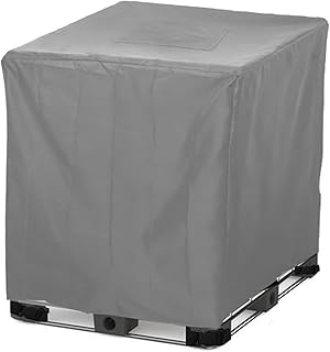 IBC Tote Cover 275 Gallon, 210D Water Tank Cover, IBC Tote Sunshade Waterproof Protective Cover Fit 1000L Garden Water Tank(Gray,275 Gallon)