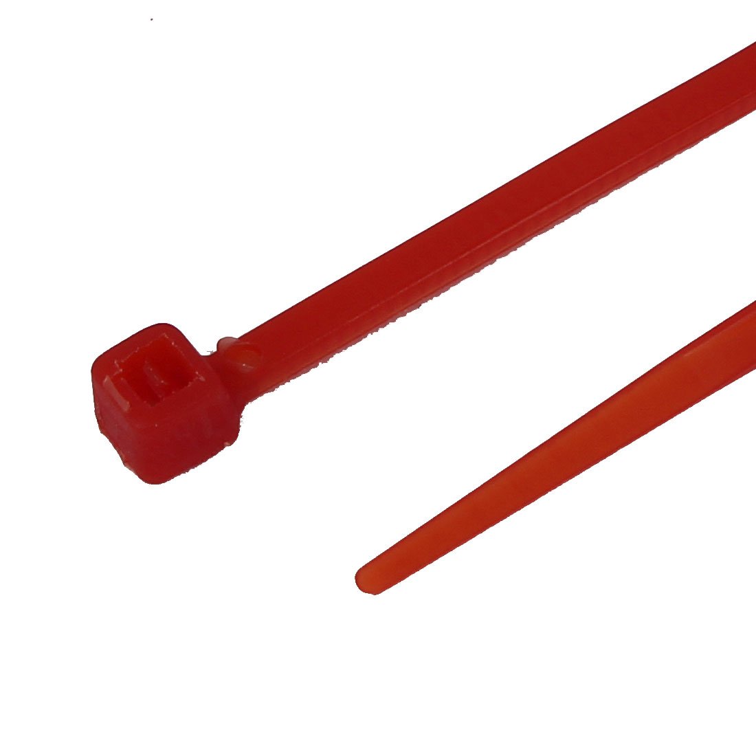 Aexit 3mm Wide Clamps 100mm Long Self Locking Cable Wrap Zip Ties Red Strap Clamps 100 Pcs